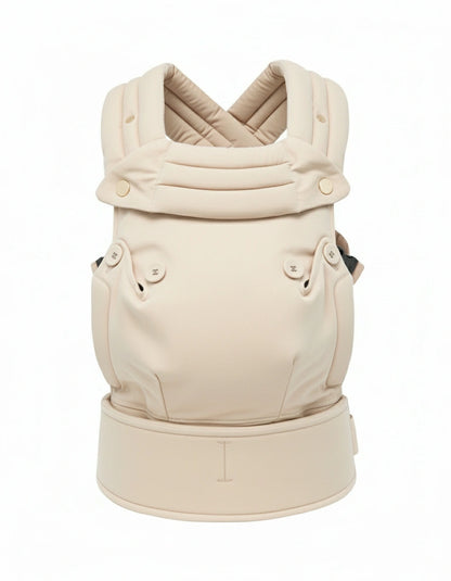 Beige baby carrier on a white background