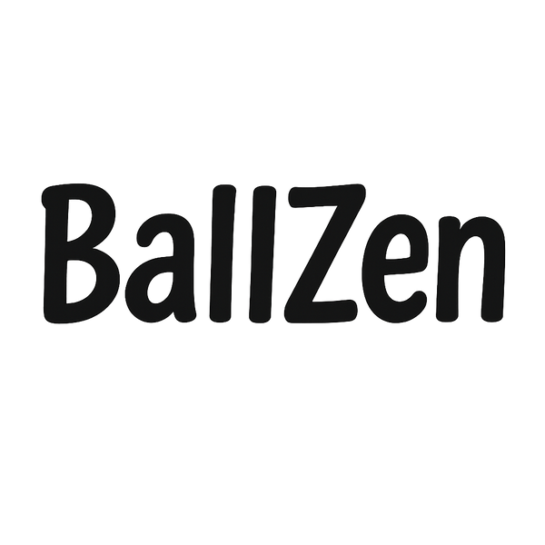 Black 'BallZen' logo on a white background