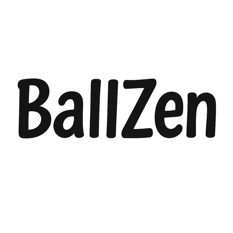 Black 'BallZen' logo on a white background